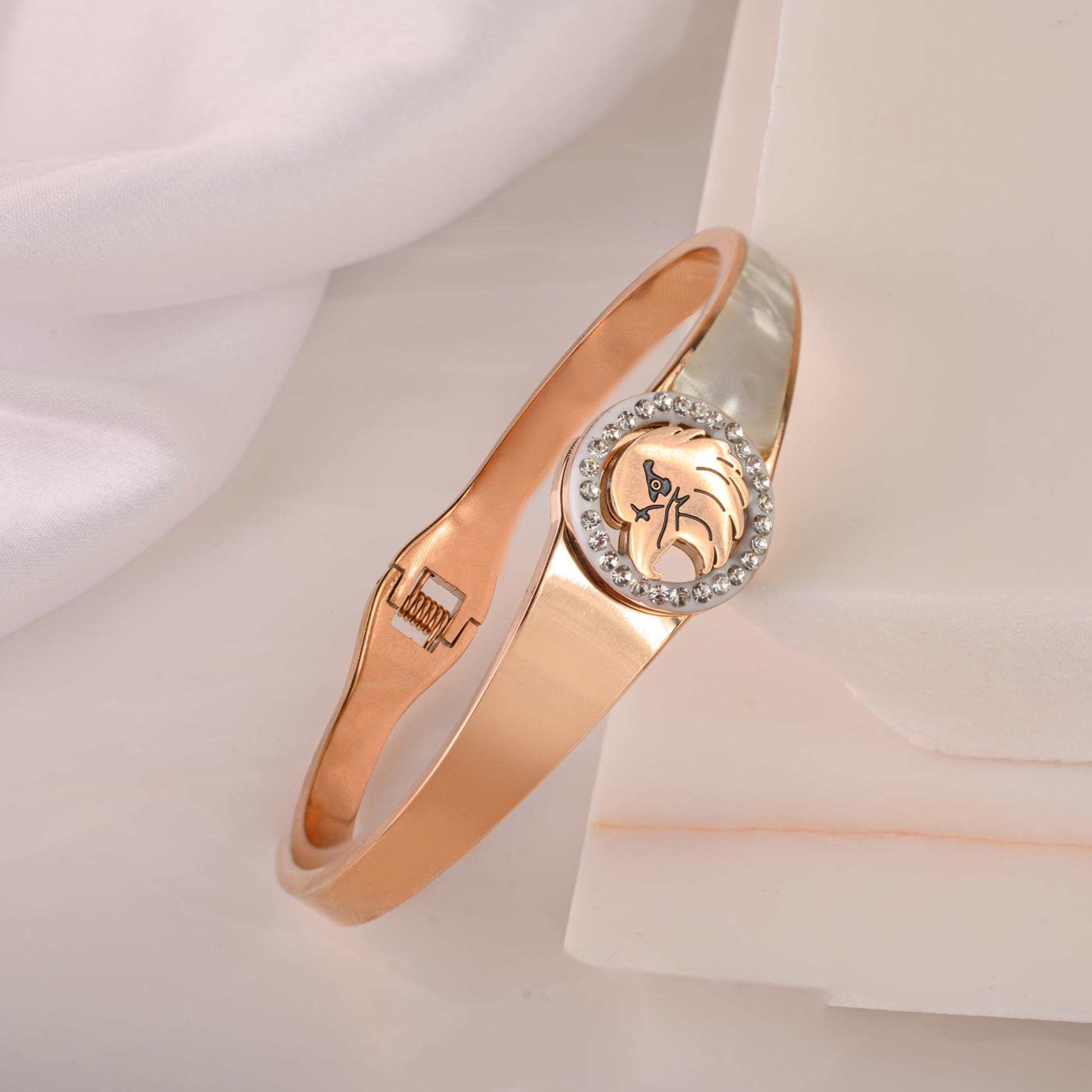 MOTHER OF PEARL EAGLE BANGLE