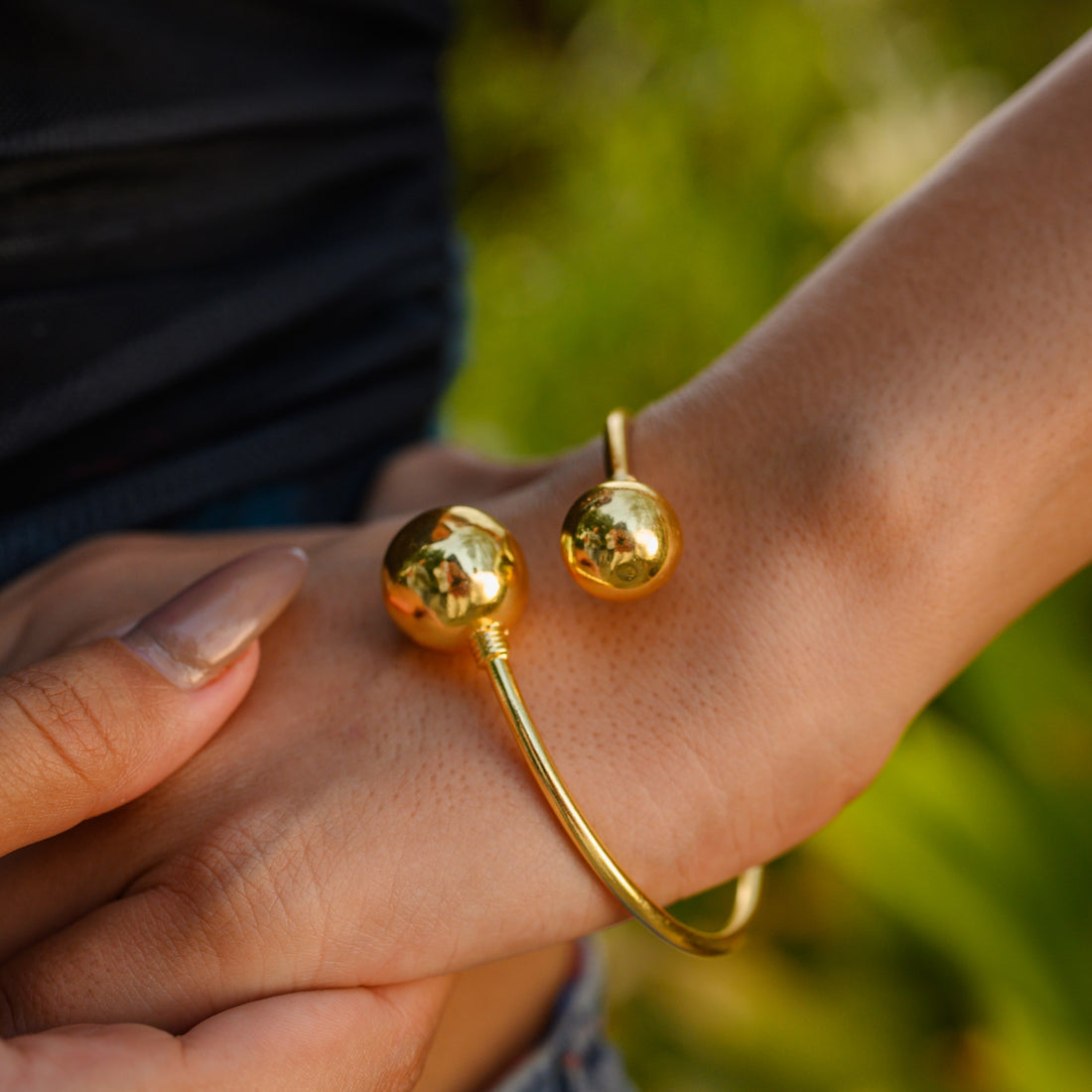 Double Ball Cuff Bangle