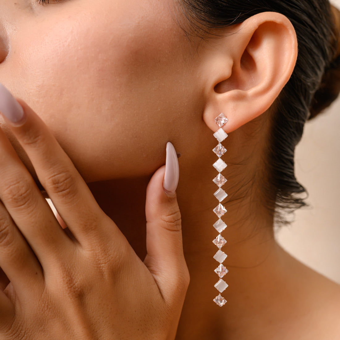 CRYSTAL STRAND EARRINGS