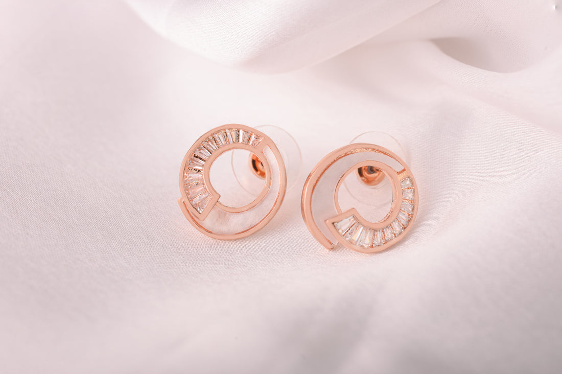 ABSTRACT MOTHER OF PEARL STUDS