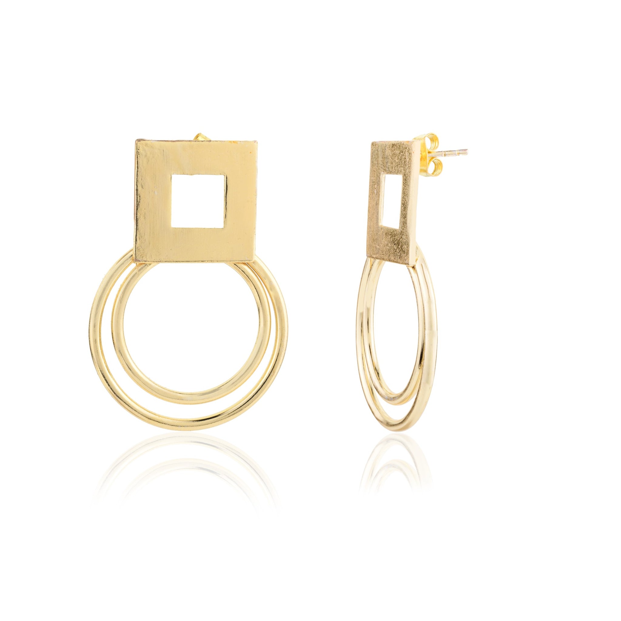 SQUARE ROUND EARRING