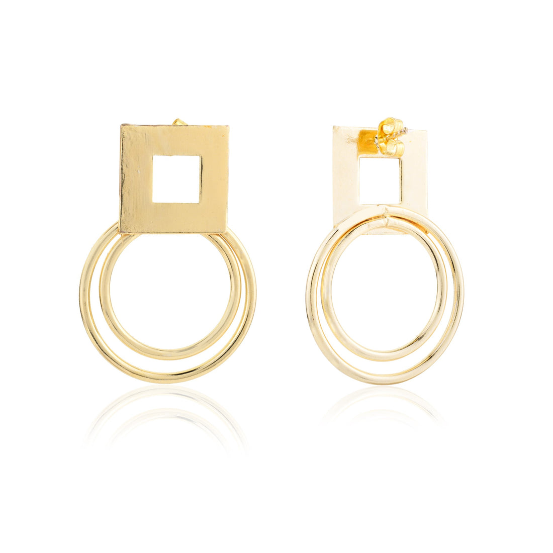 SQUARE ROUND EARRING